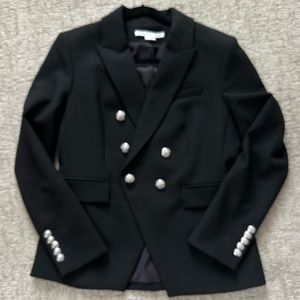 Veronica Beard Miller Dickey Jacket - Black w/ Silver Buttons